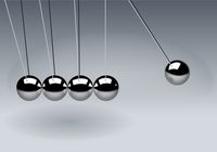 Newton's cradle balls, Physik Unterricht